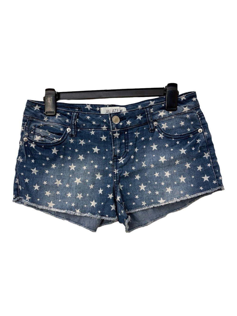 2 For $15 Jalate Jeans Dark Blue Wash White Star Print Denim Shorts - Women's